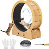 GarveeHome Ruota da esercizio per gatti da interni, grande, in legno, silenziosa e stabile, pista moquette rimovibile, antiscivolo, sicura per le zampe e resistente ai graffi, facile montaggio