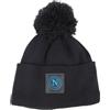 Enzo Castellano SSC NAPOLI Cappello Ponpon Maglia Liscia con Patch Pelle Ricamato e Interno in Pile 50% PC 50% PL Enzo Castellano SSC Napoli 123466