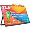 MAGICRAVEN 23.8 100Hz Monitor Portatile Wireless (WiFi), 1080P FHD Schermo Portatile Batteria Integrata(10000mAh), Monitor Portatil Senza Fili, Supporto AirPlay/Miracast, per Laptop/Mac/Tablet/PS/Switch/X-BO