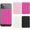 GNALIA Ventosa Per Cellulare 4 Pezzi Nero Bianco Rosa Chiaro Fucsia Silicone Standard - Per Selfie Video Ricarica