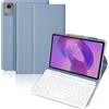 WENMILY Cover con tastiera per Lenovo Idea Tab 11 2025 TB-336ZU/TB-336FU | Tastiera Bluetooth magnetica rimovibile ultrasottile, QWERTY italiana, con portapenna, custodia protettiva,Azul y blanco