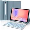 IVEOPPE Cover Tastiera per Samsung Galaxy Tab S10 Lite/S10 FE/S9 FE 10.9/S9 11 | 7 Colori Illuminato Magnetico Staccabile Keyboard, Italiano QWERTY, Custodia Tastiera Bluetooth con Portapenna, Blu Grigio