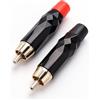 KUOQIY 2 Pezzi Spina a Saldare Maschio RCA, Connettore RCA Video Fono Audio Placcato Oro, per Altoparlanti, Sistemi Audio, Nero