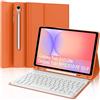 IVEOPPE Cover Tastiera per Samsung Galaxy Tab S10 Lite/S10 FE/S9 FE 10.9/S9 11 | Magnetico Staccabile Keyboard, Italiano QWERTY, Custodia Tastiera Senza Fili Bluetooth con Portapenna, Arancione