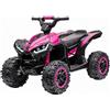 IDEALHOUSE Quad elettrico per bambini, 12 V, veicolo per bambini a partire | Auto elettrica per bambini con telecomando 2,4 G, luci LED, musica/radio e USB, 2 velocità, rosa