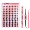 ISOOLU Lash Clusters Manga - Ciuffetti singoli di ciglia a ciuffetti di ciglia a ciuffetti larghi, kit di extension per ciglia con fissaggio e sigillatura, effetto bagnato (kit estetico)