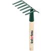 KOTARBAU® Rastrello Giardino - 11,5 cm - Rastrello per Foglie - Acciaio - 30 cm - Verde - con Manico in Legno - 6 Denti - Compatto - Ergonomico - Ideale per Piccoli Spazi