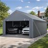 Jaxguom Tenda da garage con telone in PE resistente alle intemperie, impermeabile, con 2 pareti laterali e 12 picchetti, protezione UV, per auto, SUV, camion, barca
