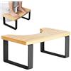WIYETY 40 x 20 x 17 cm, sgabello da bagno per adulti, in legno di ferro, materiale combinato, sgabello per WC, design ergonomico, sgabello da bagno stabile per bagno