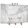 YS-Art Quadro Astratto Bianco Perla con Texture Materiche Moderne Dipinto