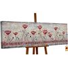 YS Quadri Soggiorno Dipinti a Mano Fiore di Papavero | Quadri Moderni su Tela per l'interno Art Pittura Dipinta a Mano | Immagine Dipinta a Mano | Dipinto a Mano | Quadri Moderni su Tela