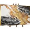 YS-Art Quadro Astratto Moderno Oro Nero e Bianco Dipinto a Mano su Tela