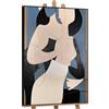 YS-Art Quadro Donna Astratta Dipinto a Mano in Acrilico