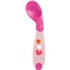 Chicco, Primo Cucchiaio, Cucchiaio Neonato per lo Svezzamento, Piccolo e Leggero, con Forma Angolata e Impugnatura Ergonomica per Imparare a Mangiare in Autonomia, Colore Rosa, per Bambini 8 Mesi+