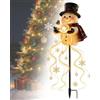 Generic Luci da Giardino a Forma di Pupazzo di Neve con Effetto Fontana Magic，1 Pcs | Pupazzo di Neve Luminoso da Esterno, Luce a LED da Giardino a Forma di Pupazzo di Neve, Luci di Natale per Cortile e Giardino