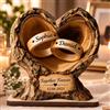 Smile lab Targa Legno Cuore Personalizzato con Nome Data,Regalo Matrimonio per Coppia | Base da Tavolo, 2D Cuori Decorativi, Idea Regalo Personalizzato per Anniversario di 25/50 Anni Matrimonio Fidanzamento