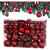 DEUBA® Palline per Albero di Natale Set 100pz Lucide Opache Palle Natalizie Ø 3/4/6 cm Decorazioni Addobbi Natalizi
