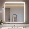 S'bagno Bluetooth Specchio-Bagno-con-Luce 80x80cm, Antifog | Specchio-Bagno-LED-Retroilluminato, 3 Colori, Dimmerabile, Memoria, Temperato, Impermeabile IP44, Orizzontale/Verticale