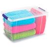 Acan - Scatola portaoggetti in plastica 4 litri, cestino, contenitore per oggetti 14 x 26 x 17 cm. (Senza ruote, 4 L)