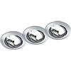 Trio Leuchten Jura 650100306 - Set di 3 faretti da incasso, in metallo Chorm, incl. 3 lampadine GU10
