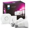 Philips Hue White & Col. Amb. E27 - Set di 2 starter con Smart Button 2 x 800 lm