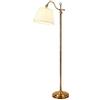 BXZ Lampada da terra in ottone antico, lampada da soggiorno dimmerabile con telecomando, 3 temperature di colore, altezza regolabile 134-174 cm, paralume in tessuto, lampada da terra in metallo per i