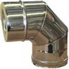 Gran Sasso Inox Curva 90° Ø130 mm int Coibentata Doppia Parete per Canna Fumaria - Gomito in Acciaio Inox AISI 304 BA SP. 5/10 - per Camino (esterno Ø180)