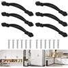 WhizNook 6 Pezzi Maniglie per Mobili da Cucina, 64 mm Tiretti per Mobili, Nero | Maniglie Arcuate Vintage Per Armadietti, Maniglie Per Cassetti, Maniglie Per Armadietti, per Cassetti, Porte, Armadi (Nero)