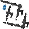 KOTARBAU® Nastro angolare forgiato, 400 x 300 x 40 mm, nero, in acciaio verniciato a polvere, con ganci, per porte in legno, gancio a croce, nero, porta in legno, nero