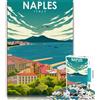 ZKYUBEK Puzzle per adolescenti 1000 puzzle Napoli, Italia, poster di viaggio, per gioco educativo, giocattolo, arredamento unico per la casa e regali (38x26cm)