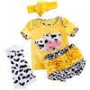 Gogogmee Abbigliamento per Bambole Cartoons Reborn in Cotone Giallo | Newborn Dolls e Reborn Doll, Outfit Accessoriato, Adatto a Kids e Girls