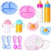AIEDECOPT Accessori per Bambole Biberon Magico per Bambini | Set di Bottiglie per Bambola Giocattolo con Bambole Ciuccio, Bambola Bavaglino, Pannolini, set di Posate per Bambolea