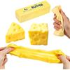 LUYIEDHA Cheese Butter Squishy Antistress 3 Pezzi, Squishy Formaggio e Burro, Giocattoli Morbidi da Schiacciare, Antistress Giocattolo per Adulti, Palla Antistress Regalo Divertente