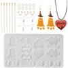 Bestewelry 1 stampo in resina per Halloween | Stampo in silicone a forma di fantasma di Halloween con ganci per orecchini, anelli di salto per artigianato epossidi
