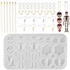Bestewelry 1 stampo in silicone a forma di fantasma | Stampi epossidici per cappelli di Halloween a forma di fiore in resina UV con catena a sfere per gioielli artigianali