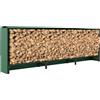 Outsunny Legnaia da Esterno in Metallo 300x36x99 cm Nero/Verde Scuro | Portalegna da Esterno con Copertura Impermeabile, Struttura Regolabile, Porta Legna Rialzato, 1m³