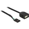 LINK R10101 Cavo Adattatore USB 2.0 Femmina Pin 4 Poli, 40 cm, Nero