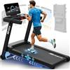 Neezee Tapis Roulant Pieghevole con 20% Inclinazione,1-16 km/h,4.5CV,150kg | Tapis roulant con Display LED, Sensore Pulsazioni, Compatibile con App,36 Programmi,per casa e ufficio
