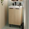 SENSEA Mobile bagno a terra con lavabo e colonna L 51.2 x H 81.8 x P 39.6 cm in truciolare, 2 ante, top incluso