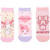 Sanrio Calze sneaker Sanrio per bambini (set di 3 paia) taglie 16-18 cm My Melody Ch...