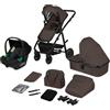 LIONELO Amber Passeggino Trio 3 in 1 da 0 a 48 Mesi fino a 22 kg | Set Passeggino + Navicella + Ovetto per Neonati e Bambini, Regolabile e Pieghevole, Ruote Grandi, Cappottina XXL