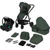 LIONELO Amber Passeggino Trio 3 in 1 da 0 a 48 Mesi fino a 22 kg | Set Passeggino + Navicella + Ovetto per Neonati e Bambini, Regolabile e Pieghevole, Ruote Grandi, Cappottina XXL