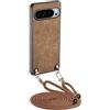 GoodcAcy Cover Compatibile con Google Pixel 9 Pro XL,in pelle PU opaca + TPU morbida custodia,tracolla regolabile cordino da collo custodia posteriore, Antiurto Tracolla Custodia,Marrone