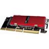 WLGQ Scheda adattatore M.2 NVMe SSD a PCIe X16, dissipatore di calore in alluminio rosso, piastra a molla fissa, soluzione di raffreddamento termica in silicone