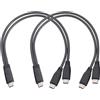Harrisen 2 adattatori tipo C maschio a doppio tipo C maschio a Y, splitter di carica USB C da 1 piede per cellulare, tablet, custodia per auricolari (ricarica simultanea a 2 porte)