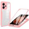 YUXING Cover per Xiaomi Redmi Note 17 Pro 5G, 360 Gradi Antiurto | Protezione dello Schermo Integrata, Protezione Integrale, TPU+PC, Retro Trasparente, Bordi Rialzati, Antigraffio-Rosa