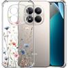 Choeeu ChoosEU Trasparente Cover per Xiaomi Redmi Note 15 Pro 4G, Blu Rosa | Sottile TPU Silicone Trasparente Custodia, Disegni Colorate Fiore Fiori Motivo, per Ragazza, Antiurto Protettiva Morbido Case