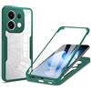 YUXING Cover per Honor 600 Smart, 360 Gradi Antiurto | Protezione dello Schermo Integrata, Protezione Integrale, TPU+PC, Retro Trasparente, Bordi Rialzati, Antigraffio-Verde