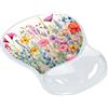 newplenty Tappetino per mouse ergonomico con cuscino in gel, tappetino per mouse con poggiapolsi, base antiscivolo, con imbottitura per il polso, per computer portatile (fiori)
