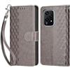 KENHONER Custodia per Honor 200 Lite Cover, Grigio | Portafoglio in Pelle PU Retro, Antiurto Flip, Slot per Schede, Funzione Stand, Chiusura Magnetica